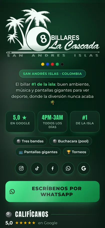 Página de Billares La Cascada