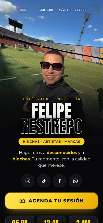 Página de Felipe Restrepo, fotógrafo